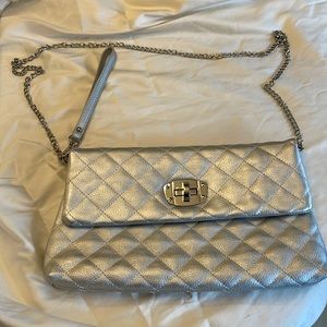 Silver Quilt Clutch/Wristlet/Shoulder Bag